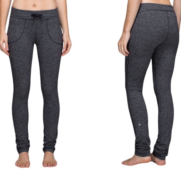 Lululemon Skinny Will Pant *Luon Giant Herringbone Black *Luon // Size 4 - Picture 1 of 10